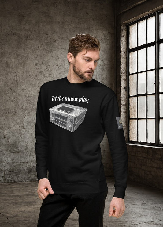 ausgefallener Pullover let the music play prestigewavewear
