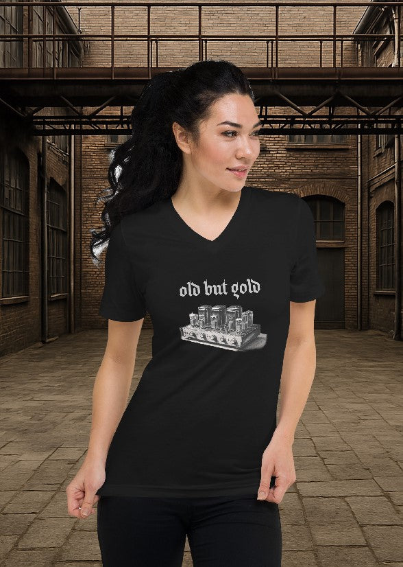 T-Shirt mit V-Ausschnitt old but gold prestigewavewear